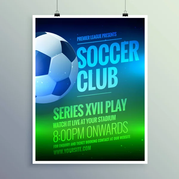 soccer club brochure flyer design invitation template