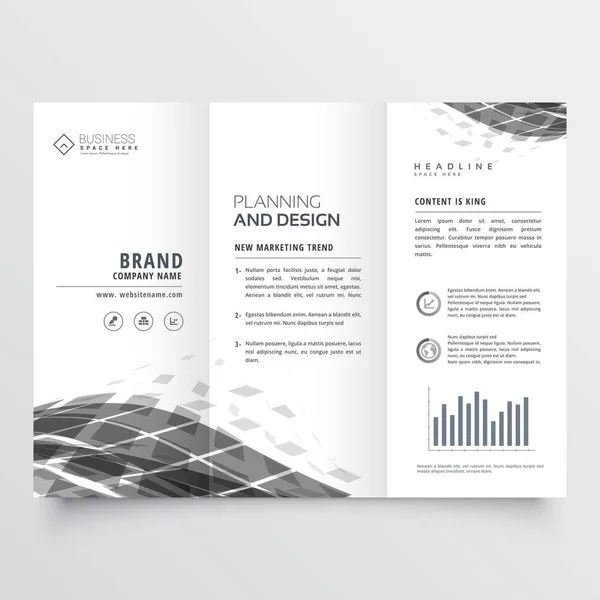 Šablona návrhu s abstraktní šestidílný brožura — Stockový vektor