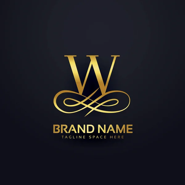 Літера W дизайн логотипу бренду в золотому стилі — стоковий вектор