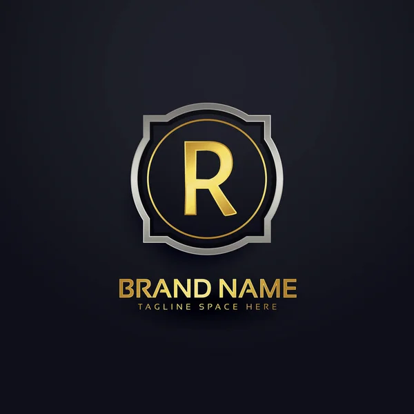 Buchstabe r Luxus Logo Design — Stockvektor