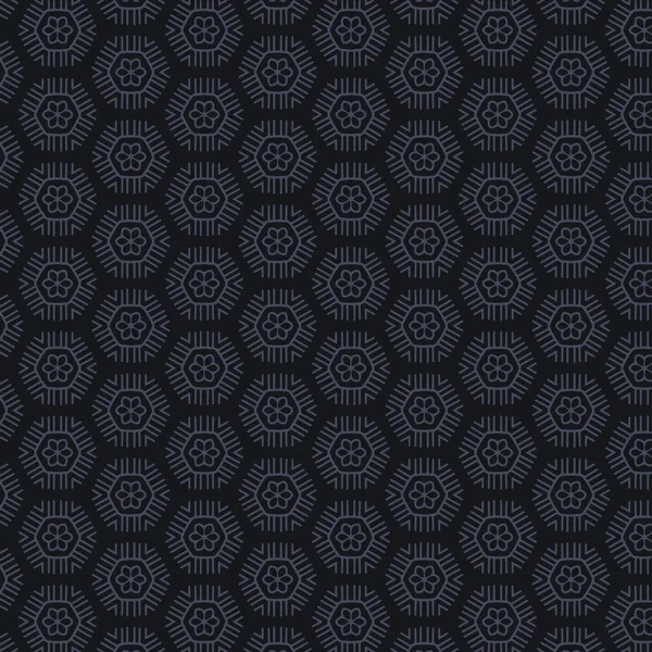 六角形パターンの暗い背景 — ストックベクタ