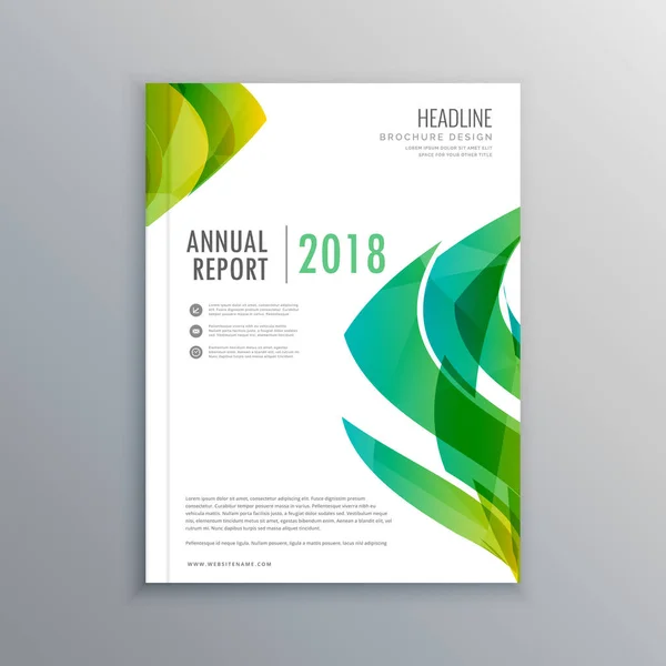 Stylish green magazine cover design template — Stock Vector