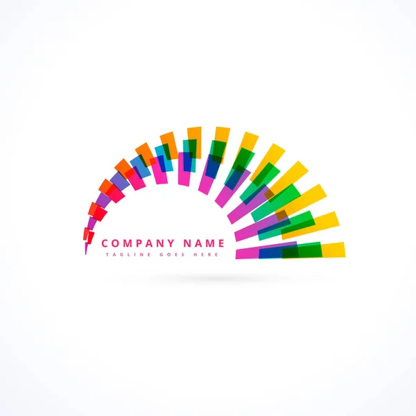 Vector creativo vibrante del logotipo del arco iris — Archivo Imágenes Vectoriales