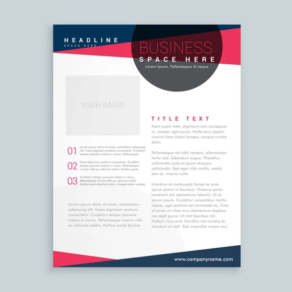 Σύγχρονη επιχείρηση ροζ και μπλε flyer πρότυπο σχεδίασης φυλλάδιο στο — Διανυσματικό Αρχείο