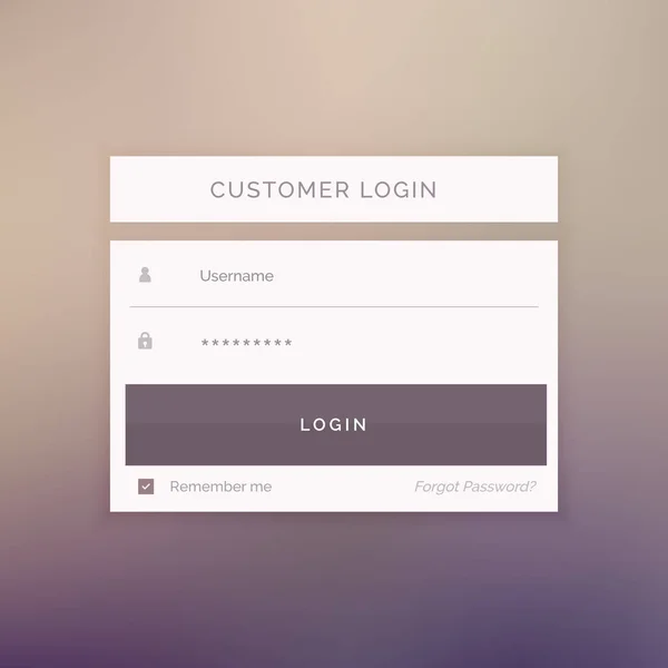 Minimal login form template design for website and applications — Stock Vector