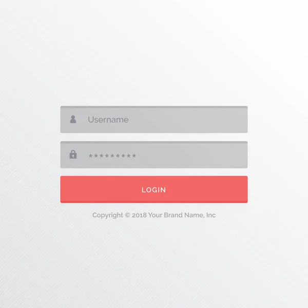 White light ui design for login form — Stock Vector