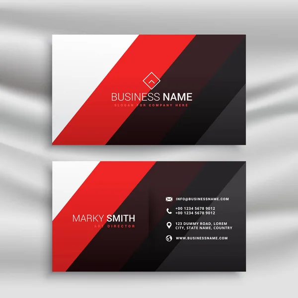 red and black minimal business card design