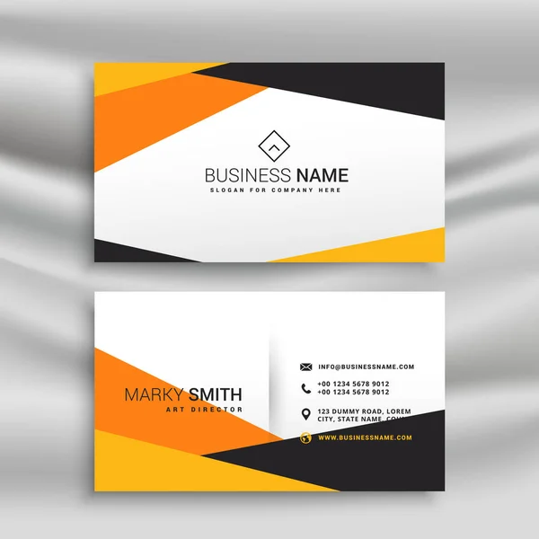 geometric yellow and black business card design