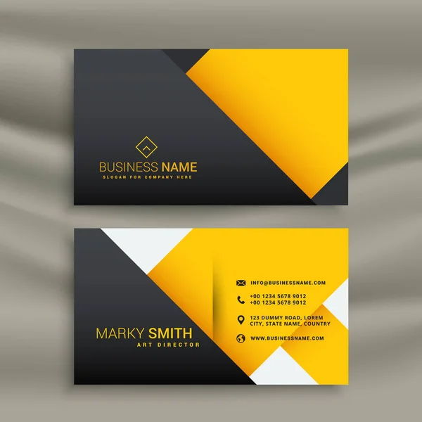 minimal yellow and black business card design