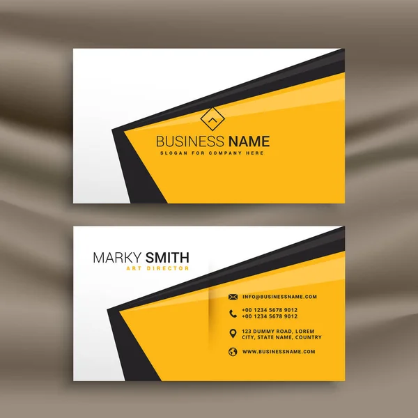 Diseño creativo de tarjetas de visita con blanco y negro amarillo plano c — Vector de stock