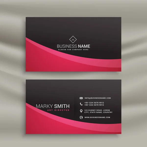 dark business card design with wavy shape
