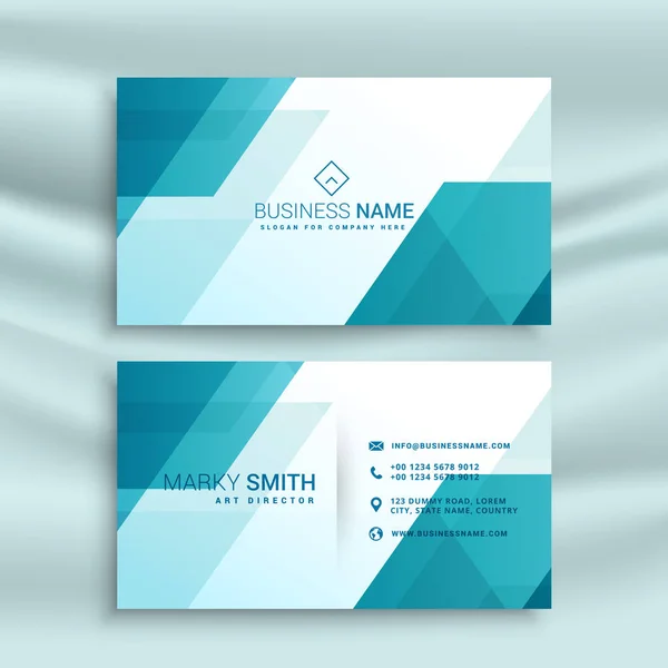 Plantilla de diseño de tarjetas de visita azul y blanco moderno — Vector de stock