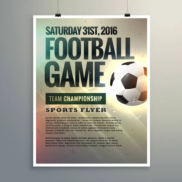 football event flyer design with tournament details