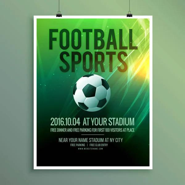 abstract vector football sports flyer poster template design in