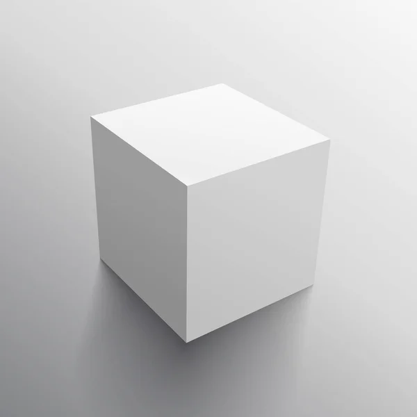 Modèle réaliste de conception de boîte de cube 3d — Image vectorielle