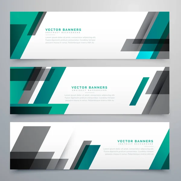 awesome business banners set made with geometric shapes