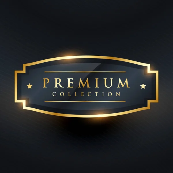 Emblema dourado de coleção premium e design de etiquetas —  Vetores de Stock