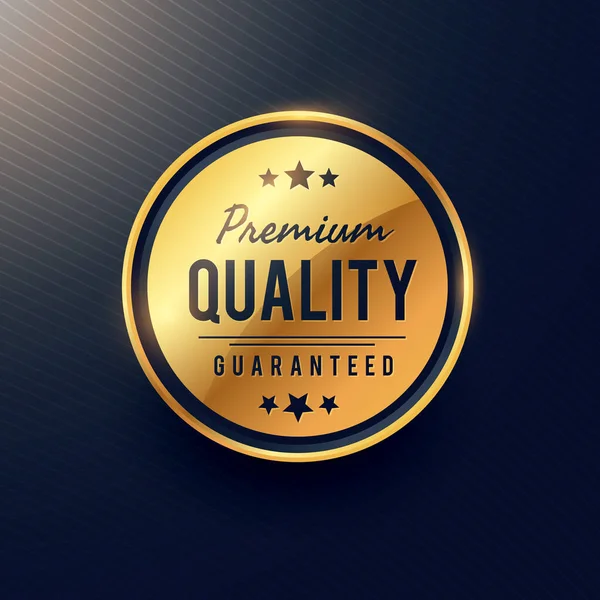 Premium kvalitet etikett och badge design i gyllene färg — Stock vektor