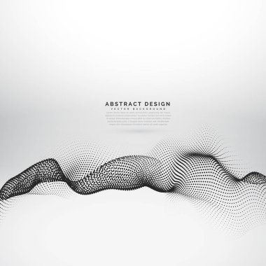 3D Dijital parçacıklar dizi arka plan tasarlamak vektör