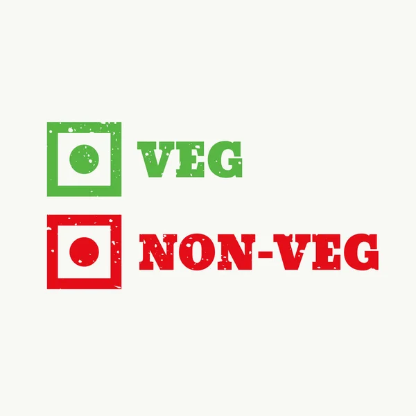 Λαχανικά και μη-veg σημάδι — Διανυσματικό Αρχείο