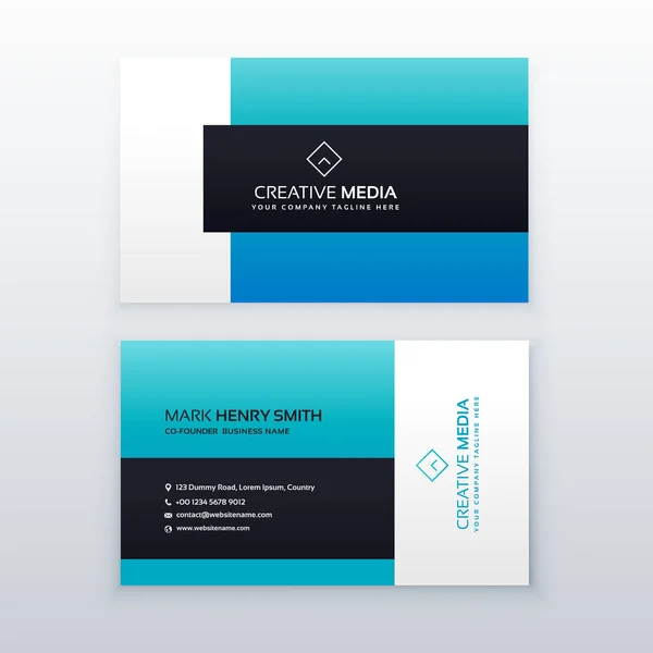 Elegante plantilla de diseño de tarjeta de visita azul — Vector de stock