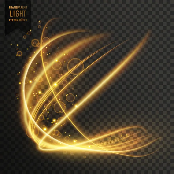 Şeffaf Altın ışık efekti parlak arka plan — Stok Vektör