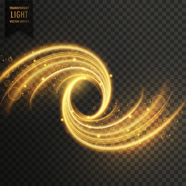 Altın renkli şeffaf ışık ışıltı etkisi — Stok Vektör