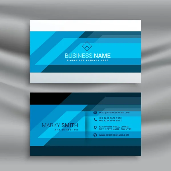 Diseño profesional azul de la tarjeta de visita — Vector de stock