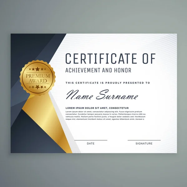 Prima certificado de apreciación premio diseño — Vector de stock