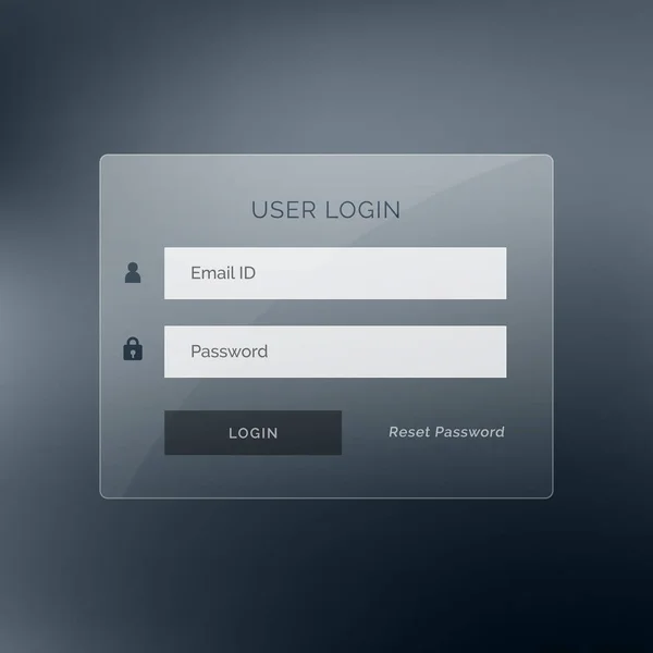 Dark login ui design template — Stock Vector