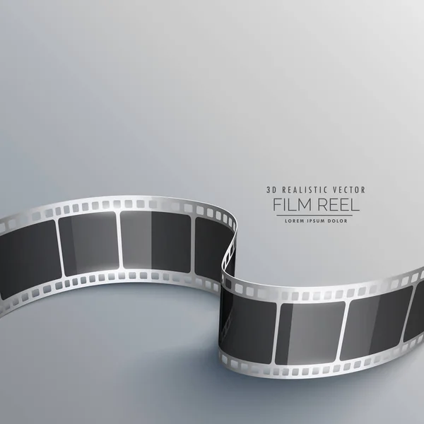 Fondo de cine con tira de película 3d — Vector de stock