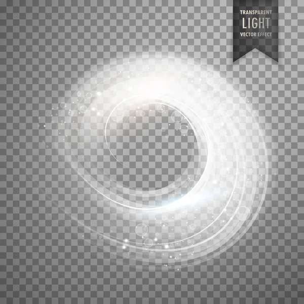 Fond circulaire transparent effet de lumière blanche — Image vectorielle