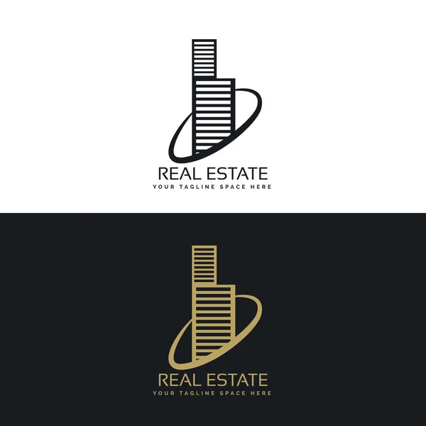 Immobilien Gebäude Business Logo Konzept Design — Stockvektor