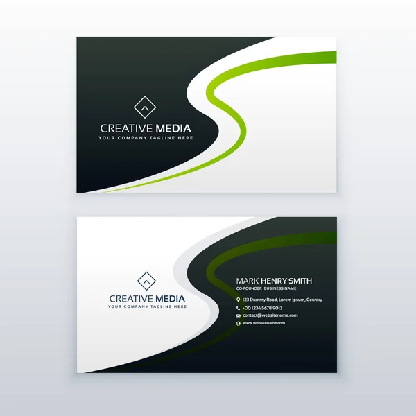 modern business card design with wavy effect