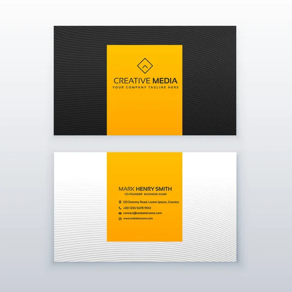 minimal yellow and black business card design