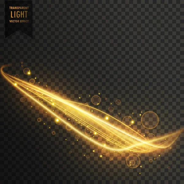 Stries de lumière dorée avec effet transparent scintillant — Image vectorielle