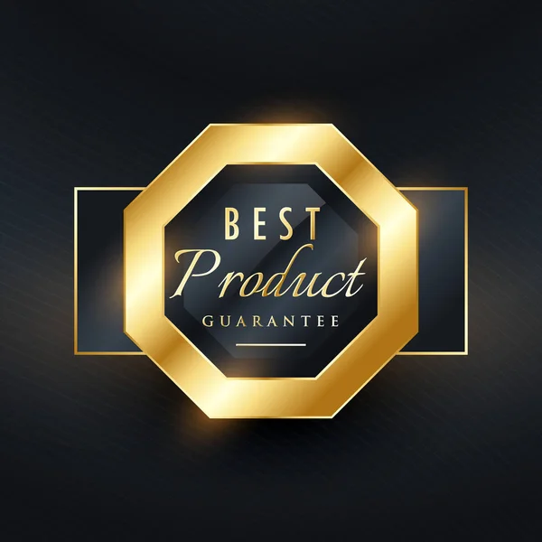 Mejor producto garantía sello dorado etiqueta diseño — Vector de stock