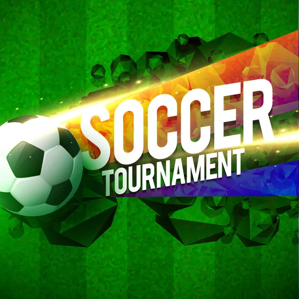 Creative soccer tournament sports background design template — Stock Vector