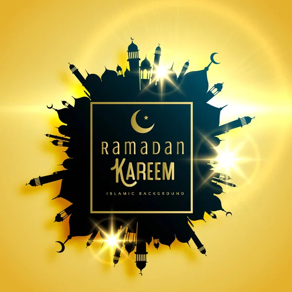 Gyönyörű ramadan kareem üdvözlőlap tervezés kerettel készült wi — Stock Vector