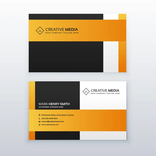 professional yellow and black business card design template for