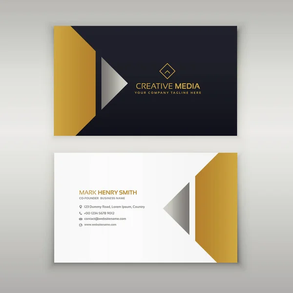 Diseño de tarjetas de visita premium en tema dorado — Vector de stock