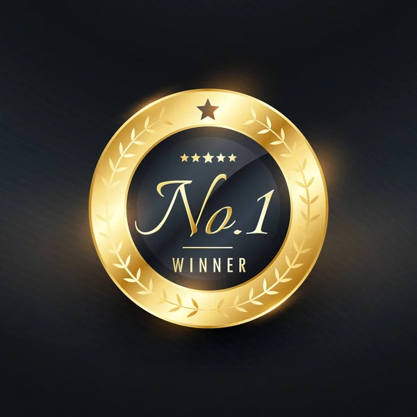 Non. 1 gagnant design d'étiquette dorée pour votre marque — Image vectorielle