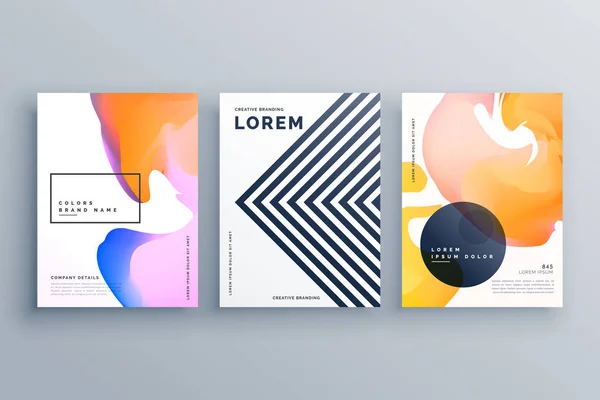 Abstrakte kreative Broschüre Design-Vorlagen-Set mit Linien ein — Stockvektor