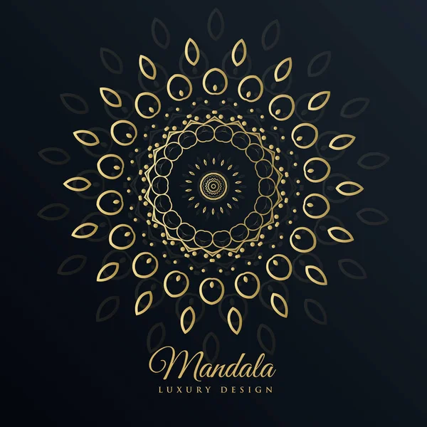 Mandala gyllene design i blommönster stil — Stock vektor