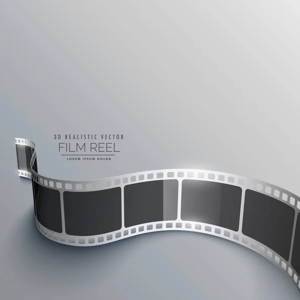 Fondo realista de la tira de película 3d en perspectiva — Vector de stock