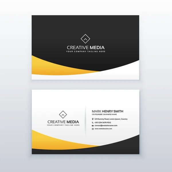yellow and black business card design in clean minimal style