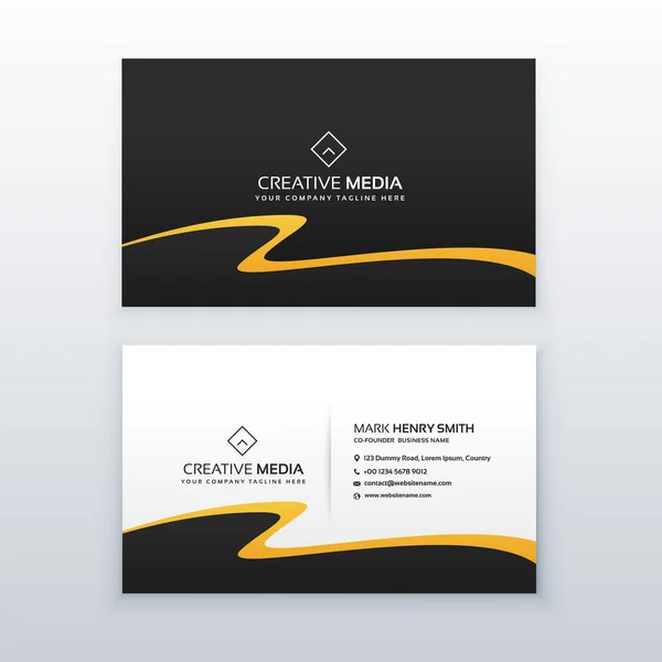 abstract wavy business card vector design template