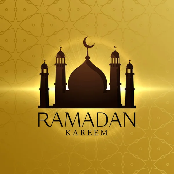 Schöner Ramadan-Kareem-Hintergrund mit Moschee-Silhouette — Stockvektor