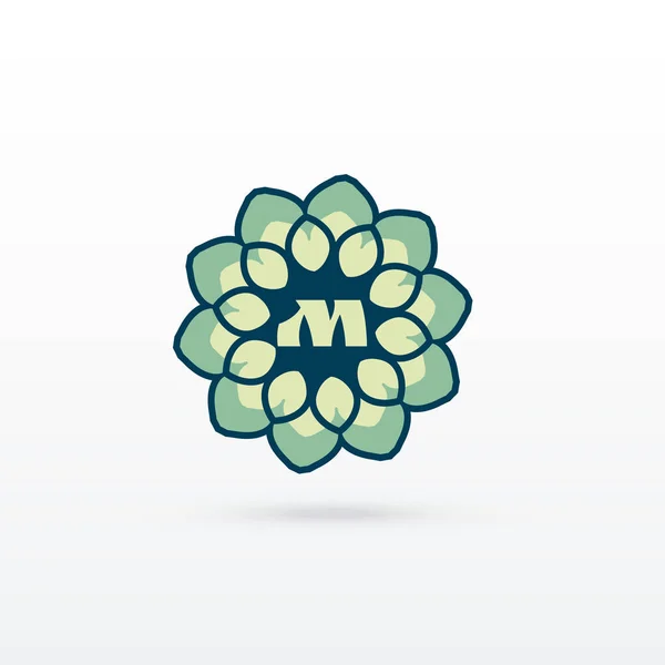 Flor bonita ou design de logotipo de estilo mandala — Vetor de Stock