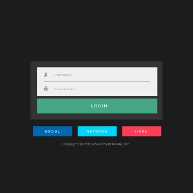 oturum açma formu Tasarım düz gidişli tarzı